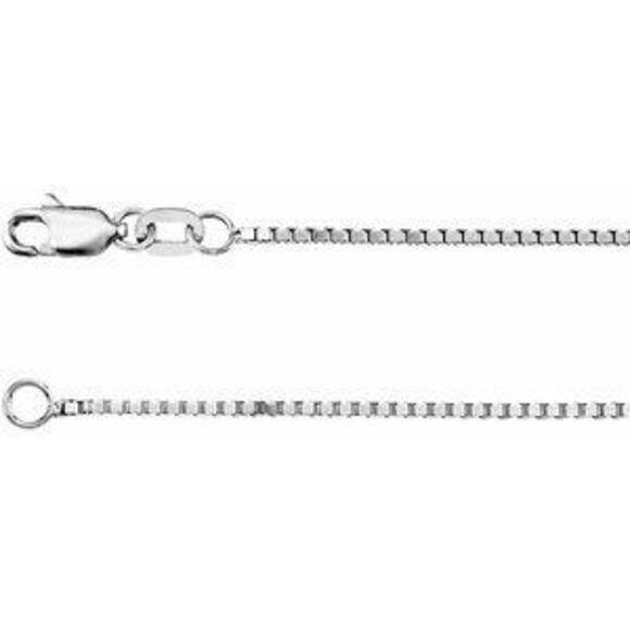14K White 1 mm Box 7" Chain,All Products : American Fashion Style Bags On Sale